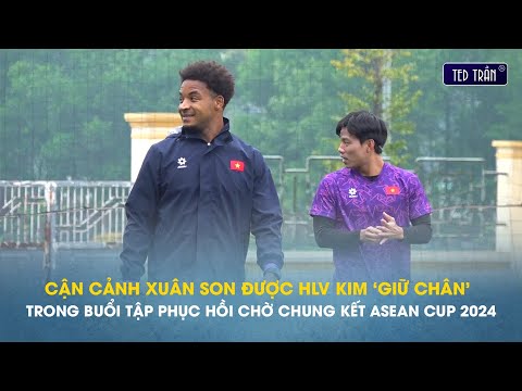 Cận cảnh Xuân Son được HLV Kim giữ chân trong buổi tập phục hồi chờ chung kết ASEAN Cup 2024