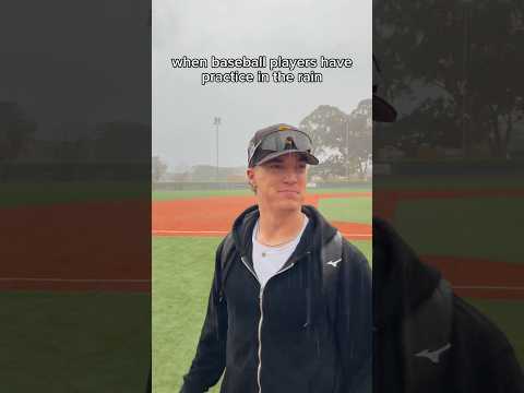 Nothing worse than a wet field… 😂💀 #baseball #practice #rain