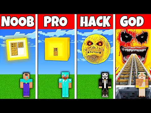 Minecraft Battle: NOOB vs PRO vs HACKER vs GOD SUN BASE HOUSE BUILD CHALLENGE in Minecraft