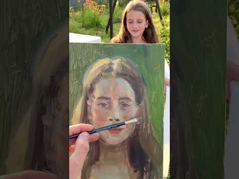 Портрет девочки в контражуре #art #painting