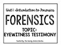 Eyewitness Testimony Analysis