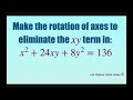 Rotating Axes in Conic Sections