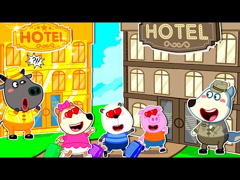 Vacation at the CARDBOARD Hotel! | Compilation Of Funny Cartoons | Teamwork 🤩 Wolfoo Kids Cartoon