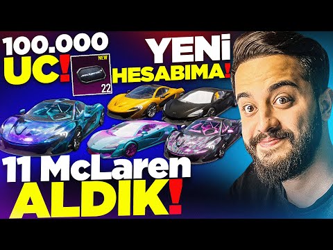 YENİ HESABIMA 120 BİN UC 11 TANE McLaren ALDIK! AŞŞŞIRI ŞANSLI! PUBG Mobile