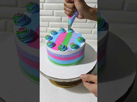 New Cake Design || Colour Full Cake Design #shorts #youtubeshorts #viralvideo #trending #viralvideo