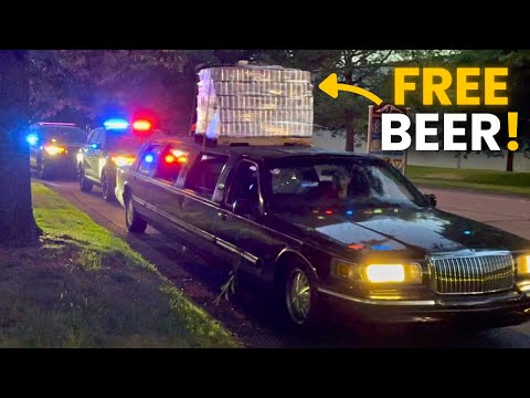 Cops Didn't Like My Free Beer Limo !!