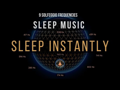BLACK SCREEN SLEEP MUSIC ☯ All 9 solfeggio frequencies ☯ Sleep Instantly