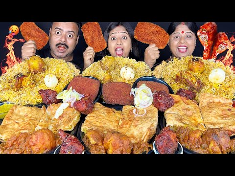 SPICY STREET FOOD EATING CHALLENGING VIRAL VIDEO WITH PUNISHMENT MUTTON, EGG, CHICKEN, FISH FRY