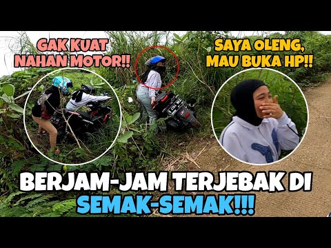 NOLONGIN CEWEK YANG TERJEBAK DI SEMAK2‼️SUDAH BER JAM2 TERSANGKUT, NAHAN MOTOR SUPAYA GAK TERPELOSOK