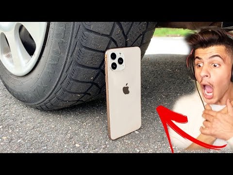 شخص يدعس الايفون الجديد بالسيارة ( IPHONE 11 PRO ) 💔😭 !!