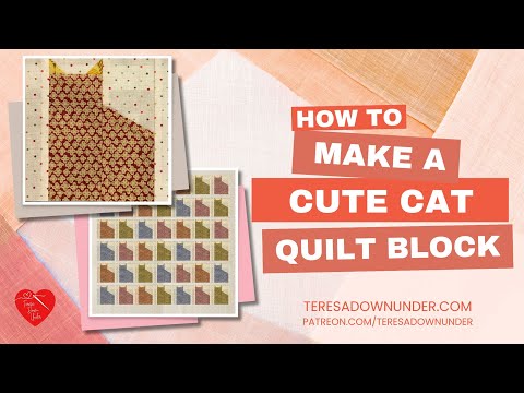How to make a cute cat quilt block