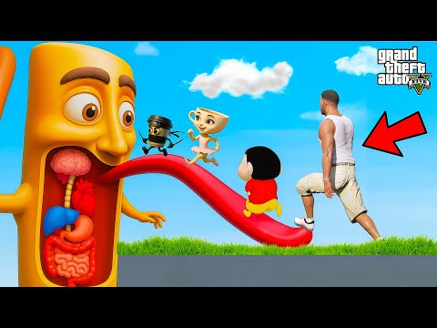 What’s Inside Tung Tung Tung Sahur’s Body? 🤯 | Shinchan & Franklin Crazy Adventure | GTA 5 Telugu
