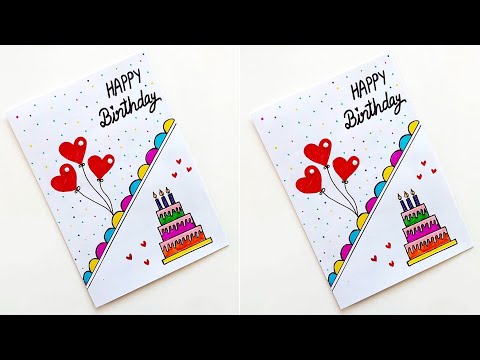 Last minute Happy Birthday greeting card idea 2025 • DIY Easy & Beautiful Handmade Birthday card