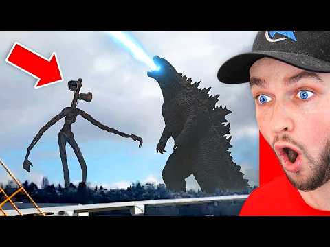 Reacting to GODZILLA vs SIREN HEAD! (IN REAL LIFE)