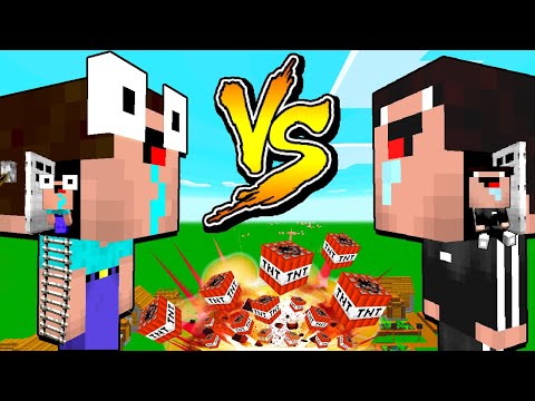 NOOB HOUSE vs GOPNIK HOUSE TNT BATTLE in MINECRAFT