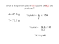 Theoretical Yield and Percent Yield