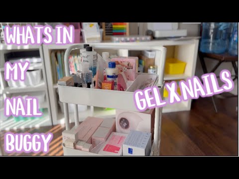 What's in my NAIL buggy | How I organize my GEL X nail supplies/accessories | Nail Tech for beginner