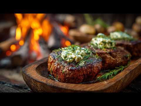 🔥 Perfectly Cooked Dry-Aged Steak - Filet Mignon Luxury in the Forest 🥩