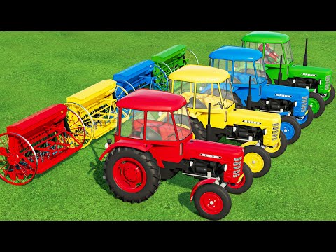 Mini Tractor with Colors! Wheat PLANTING with MINI URSUS TRACTORs & SEEDERS! FS22