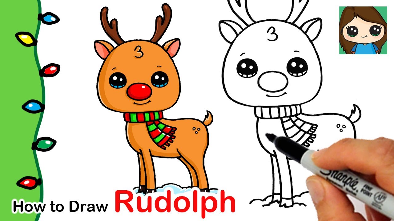How to Draw Rudolph Christmas Series #3