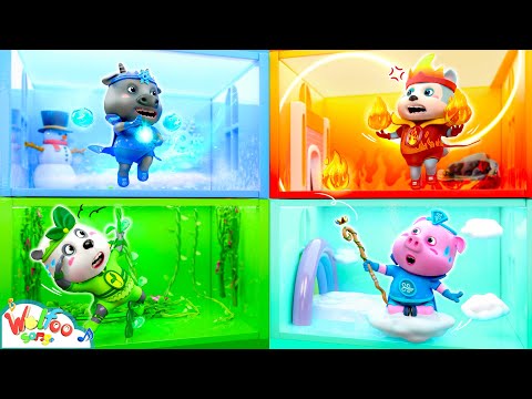 Four Elements Playhouse Song | Fire, Water, Air, and Earth Problem + More Wolfoo Kids Songs