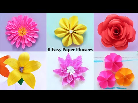 6 Paper Flowers | Flower Making | Paper Craft | Origami