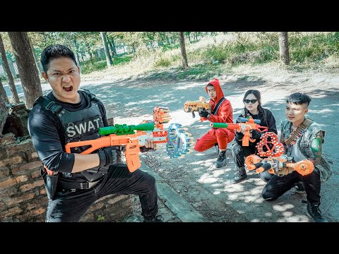 LTT Nerf Mod : Epic Nerf Heist: $1000 Cash on the Line! S.W.A.T Warriors W Fight Masked Criminals