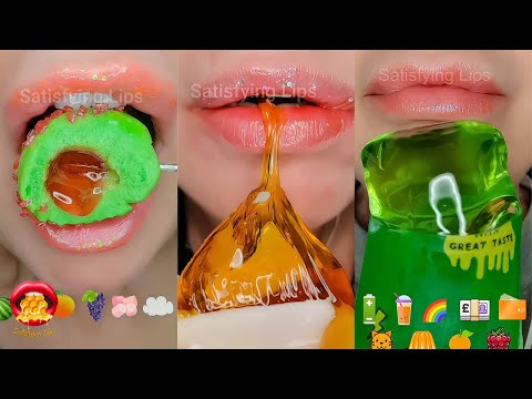 1 HOUR SLEEP RELAX STUDY Emoji Food Satisfying ASMR Mouth Sounds  먹방