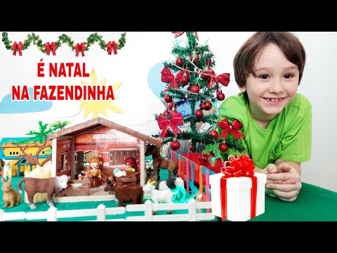 Fazendinha do Felipe Canopf -  História infantil de Natal - Nasceu Jesus no estábulo | toy cow farm