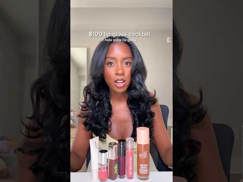 e.l.f halo glow lip gloss viral $100 lip gloss cocktail #makeup #makeuptutorial