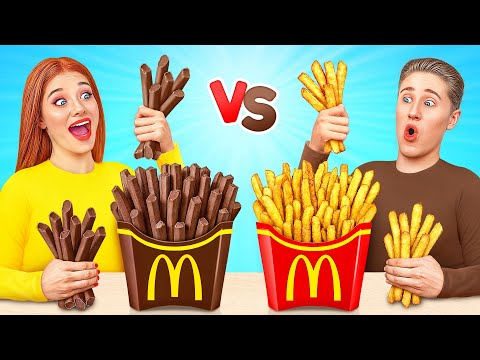 Desafio Comida Real vs Comida De Chocolate | Truques Fantásticos Com Comida por Multi DO Challenge