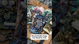 Mixed Media Tags By Anna | New Finnabair Product #mixedmediaart #handmade  #textureart #grunge #art