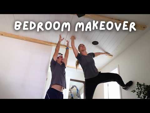 DIY Bedroom Makeover On A Budget | Shiplap Ceiling Installation | High End Bedroom Design