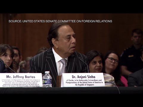 YouTube video thumbnail: Trump's Singapore Envoy Pick Struggles in Senate Hearing
