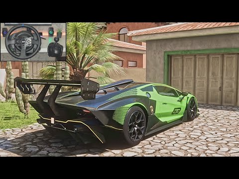 Lamborghini Essenza SCV12 (2000HP) - Forza Horizon 5 | Steering Wheel Gameplay