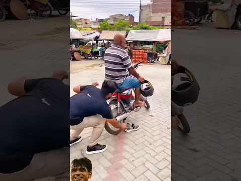 slipper fun on biker 🤣🤣🤣#funny # fun #comedy #share #subscribe #like