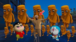 GTA V: Franklin & Shinchan Attacked by 1000 Tung Tung Sahurs for Killing Serbian Dancing Lady