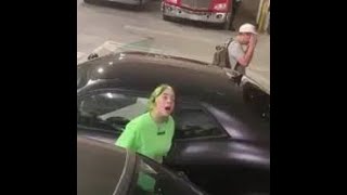 Billie Eilish drives off in her Car in Los Angeles and meets fans