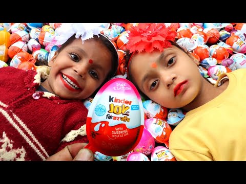 NEW! 200 Colored Glitter Kinder Surprise Eggs Toys Opening A Lot Of Kinder Joy Chocolste ASMR#179