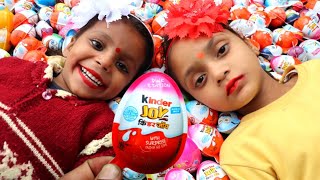 NEW! 200 Colored Glitter Kinder Surprise Eggs Toys Opening A Lot Of Kinder Joy Chocolste ASMR#179