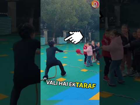 this teacher chalange all her students for a match of rope pulling 😱🫡 #shorts #respect #ytshorts