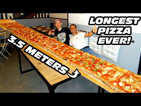 INSANE 3.5 METER LONG PIZZA CHALLENGE IN MADRID, SPAIN | The LONGEST Pizza I Have Ever Seen!!