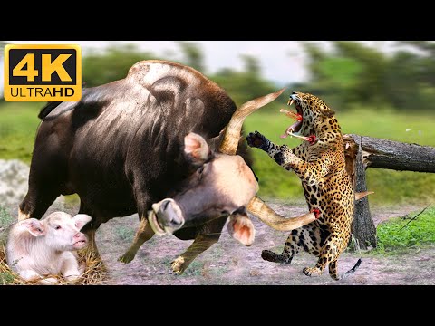 Cheetah targets buffalo calf but faces the mother’s wrath | Animals Attack