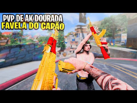 TIROTEIO DE AK-47 DE OURO DENTRO DA FAVELA DO CICATRIZ NO GTA 5