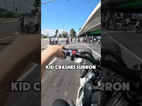 KID CRASHES SURRON!! (STARTS CRYING) π³ #surron #crash #funny #fail #ebike #electric #emoto #eride