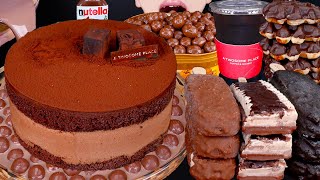 ASMR CHOCOLATE CAKE MALTESERS KITKAT ICE CREAM NUTELLA DESSERT MUKBANG 초콜릿 먹방チョコレート 咀嚼音EATING SOUNDS