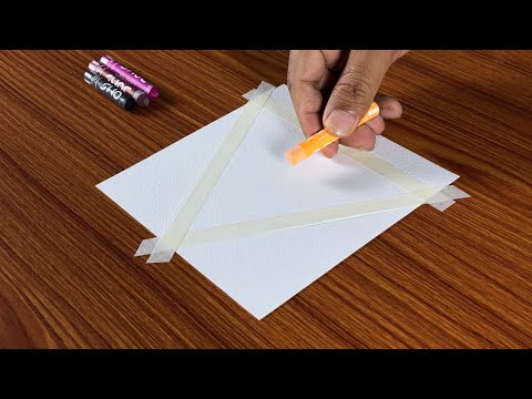 Beautiful Night Scenery / Easy Drawing for Beginners with Oil Pastels / Step by Step