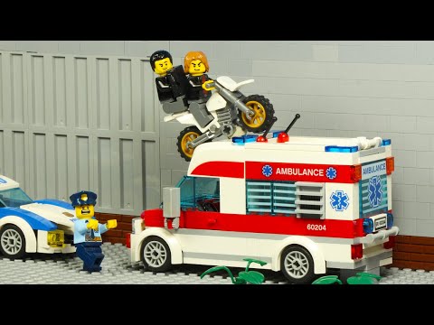 LEGO City Emergency Ambulance Police Motorcycle Crash