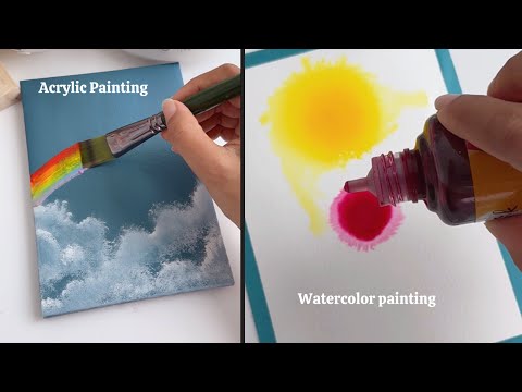 Easy & Creative Art When You’re Bored | Acrylic & Water color Painting Techniques for Beginners