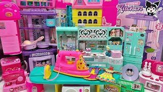 10 Minutes Satisfying with Unboxing Cute Toys Pink Mini Kitchen ASMR Toy Review (no music)